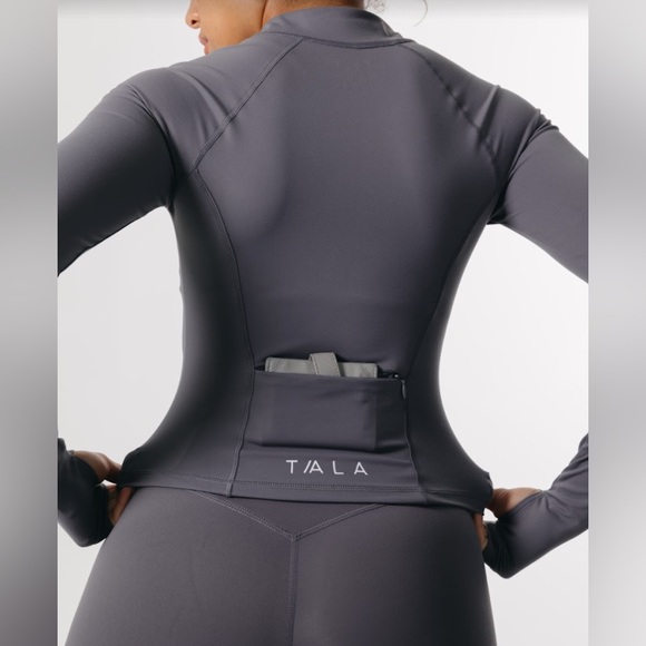 Skinluxe zip through running top tornada grey - Picture 2 of 2